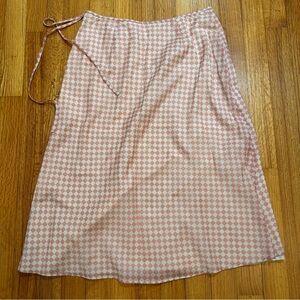 J.crew SZ 2 pink ivory geometric diamond pattern cotton a-line skirt (b2)